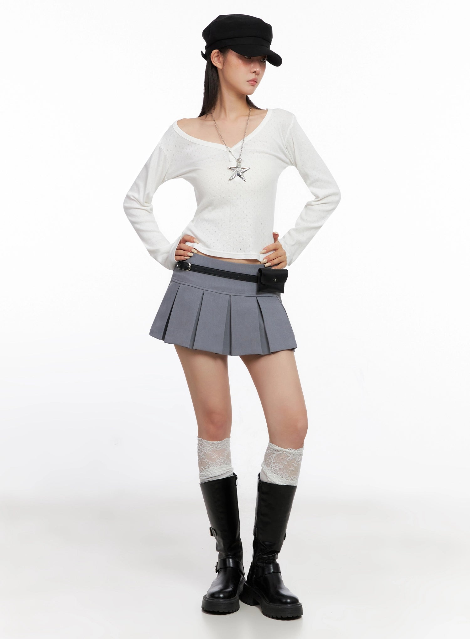 v-neck-eyelet-long-sleeve-top-is515