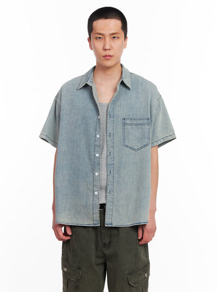 mens-short-sleeve-denim-collar-shirt-iu512