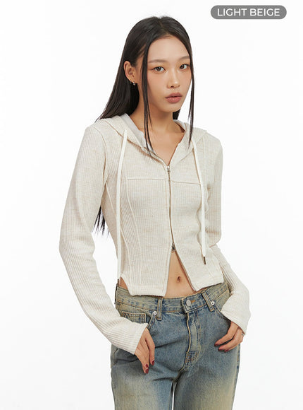 chic-ribbed-zip-up-hooded-top-is427