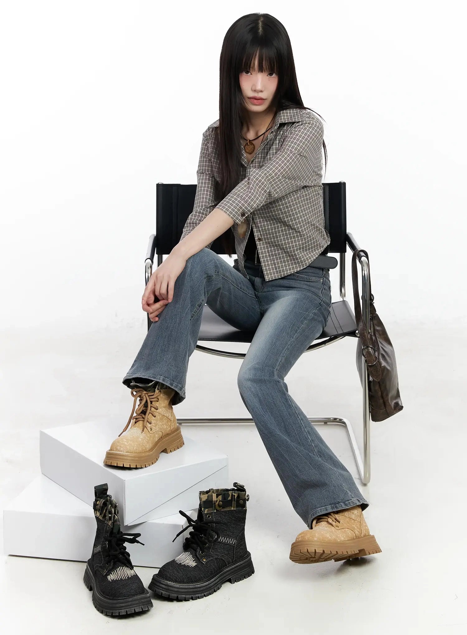 plaid-3-4-sleeve-shirt-im523