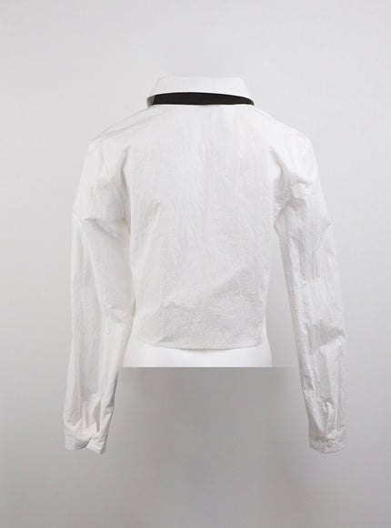 zip-up-collar-crop-shirt-with-tie-cj410