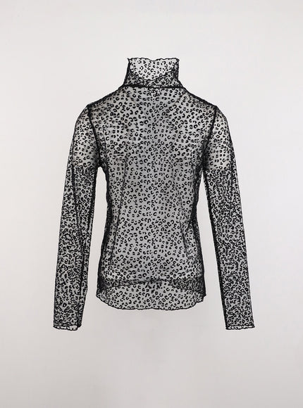 animal-printed-turtle-neck-mesh-top-id306