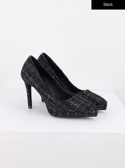 Tweed Stiletto Pump Heels IS315