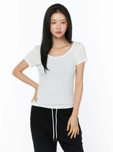 layered-halter-neck-short-sleeve-top-iu516
