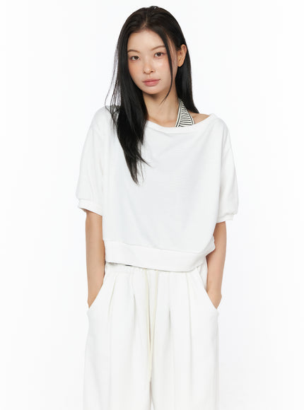stripe-halter-neck-short-sleeve-set-iu516