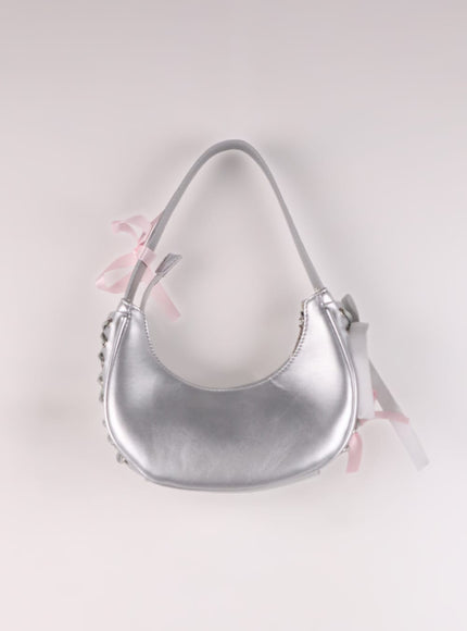 metallic-shoulder-bag-with-ribbon-decor-ij419