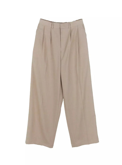 mens-pintuck-wide-leg-pants-ig520 / Beige