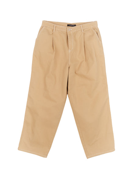 mens-stitched-pintuck-cotton-pants-im512 / Beige