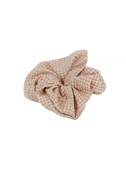 gingham-scrunchie-in503 / Beige
