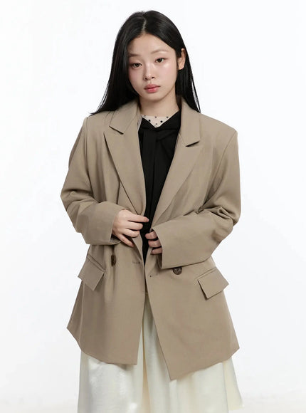 oversized-double-button-blazer-im519 / Beige