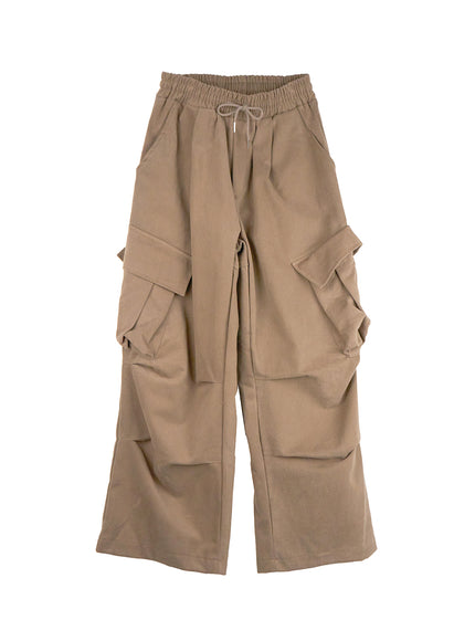 mens-warm-wide-fit-cargo-pants-id406 / Beige