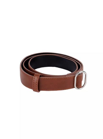 slim-oval-buckle-belt-ij509 / Beige