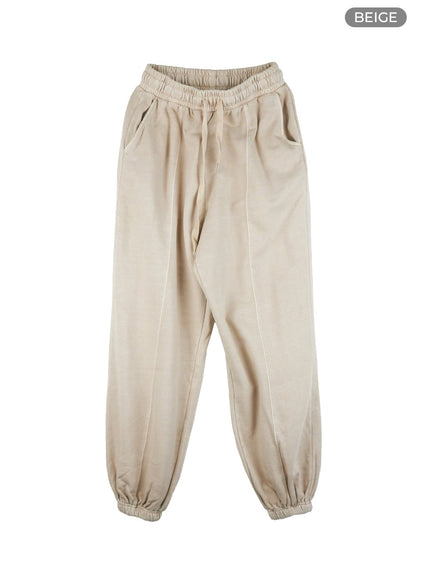 mens-washed-jogger-pants-ig409 / Beige