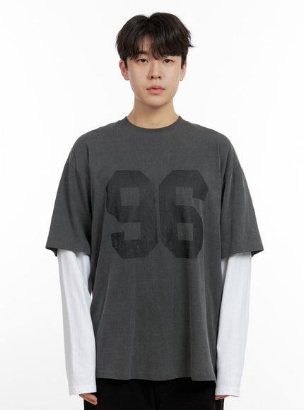 mens-oversize-fit-round-neck-cotton-tee-in422 / Black
