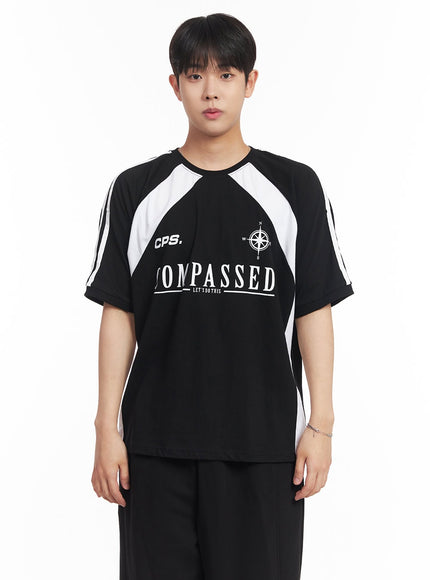 mens-two-tone-t-shirt-ia529 / Black