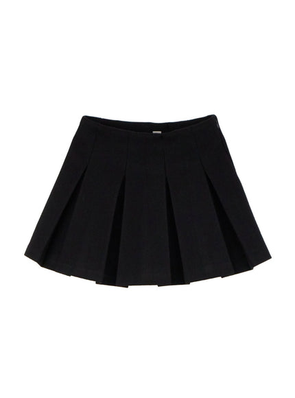 cozy-pleated-mini-skirt-ij510 / Black