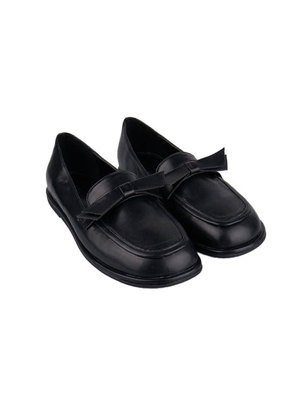 two-tone-ribbon-loafers-ij527 / Black