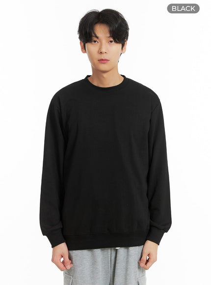 mens-basic-cotton-sweatshirt-ia401 / Black