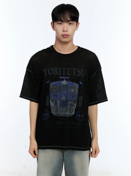mens-train-graphic-tee-il517 / Black