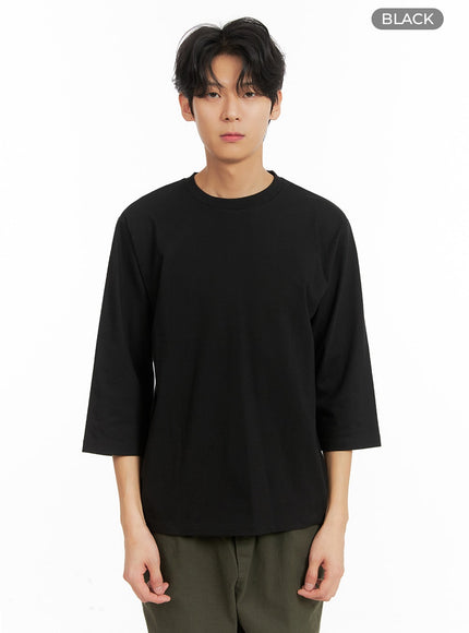 mens-cotton-classic-round-neck-t-shirt-ia401 / Black