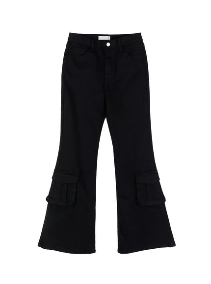 cargo-flared-pants-ig508 / Black