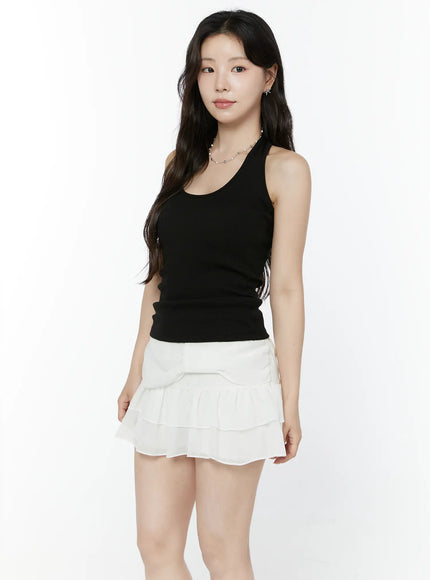 slim-ribbed-halter-top-iy511 / Black