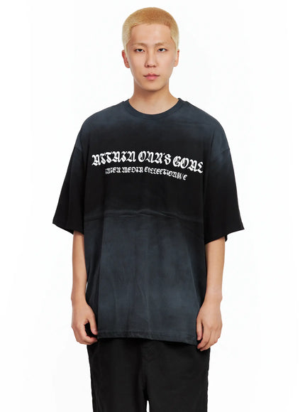 mens-gradient-graphic-oversized-tee-il511 / Black