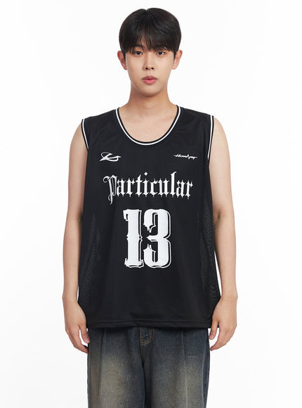 mens-mesh-sleeveless-jersey-iy520 / Black