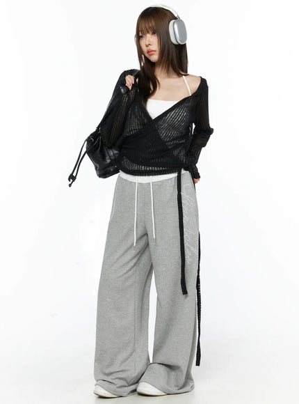 chic-lace-wrap-hoodie-cardigan-iu518 / Black