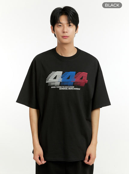 mens-444-cotton-t-shirt-il412 / Black