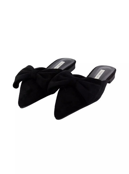 leopard-print-bow-mule-flats-in503 / Black