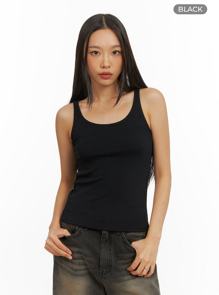 side-mesh-tank-top-iy422 / Black