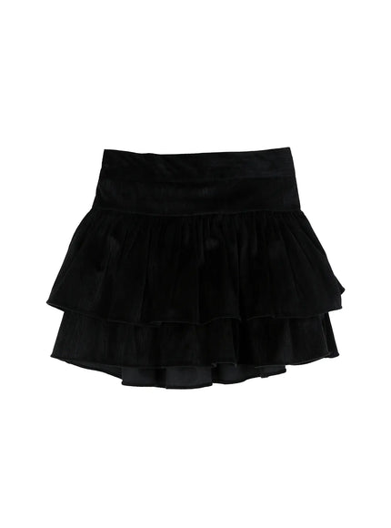layered-ruffle-skirt-pants-id526 / Black
