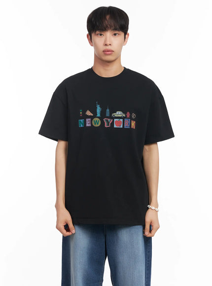 mens-new-york-graphic-t-shirt-iu519 / Black