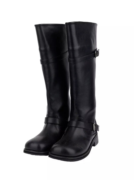 buckled-long-boots-im509 / Black