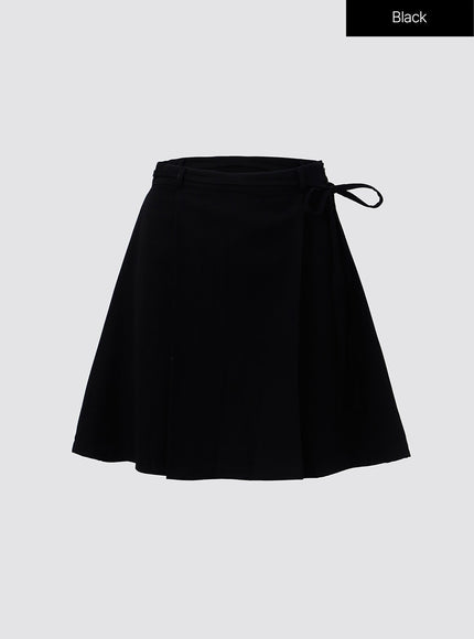 strap-flare-mini-skirt-io319 / Black