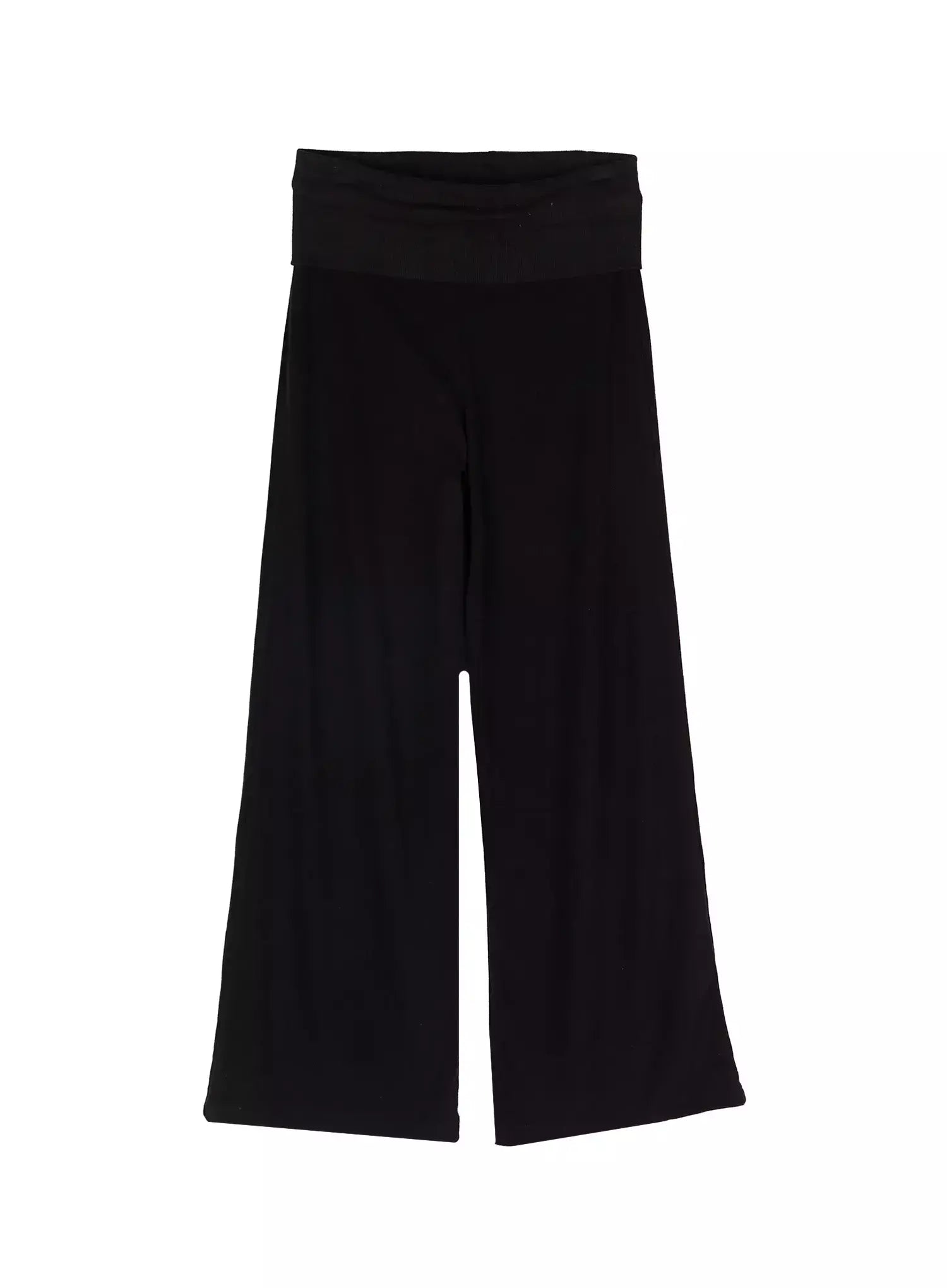 wide-leg-foldover-sweatpants-iu512 / Black