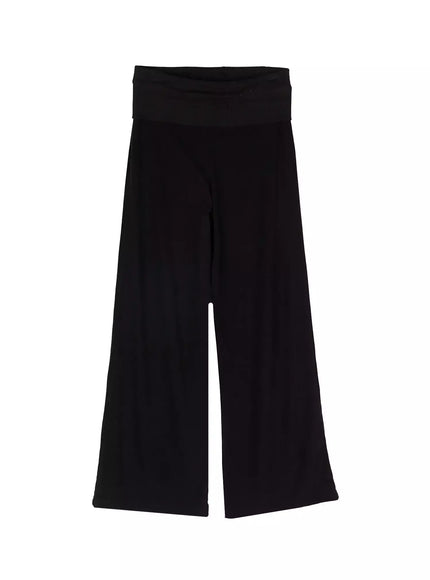 wide-leg-foldover-sweatpants-iu512 / Black