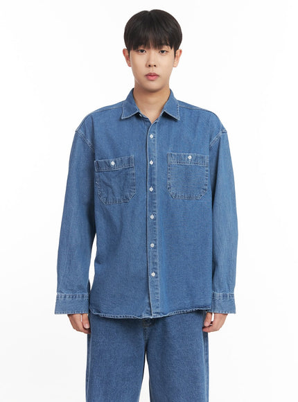 mens-denim-collared-shirt-im527 / Blue