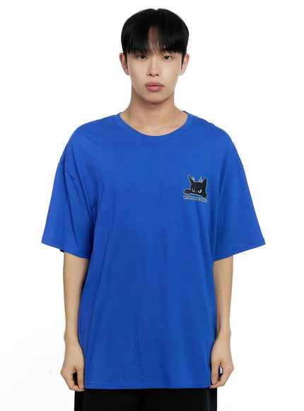 mens-graphic-oversized-t-shirt-ig520 / Blue