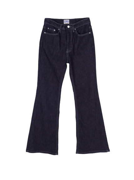 dohee-non-fade-contrast-stitch-bootcut-pants-iy511 / Blue