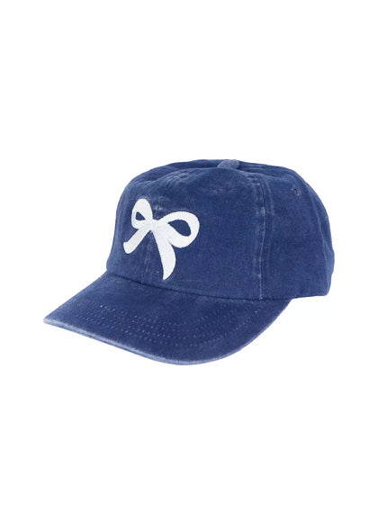 embroidered-bow-camp-cap-id526 / Blue