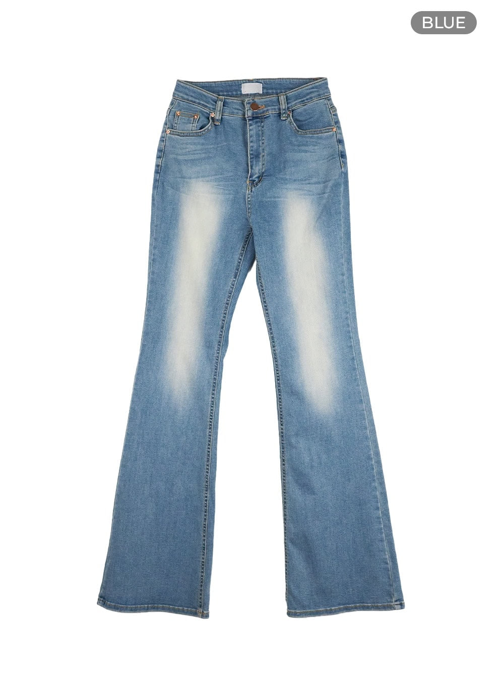 Light Washed Slim Fit Bootcut Jeans IL409 in Blue, size L