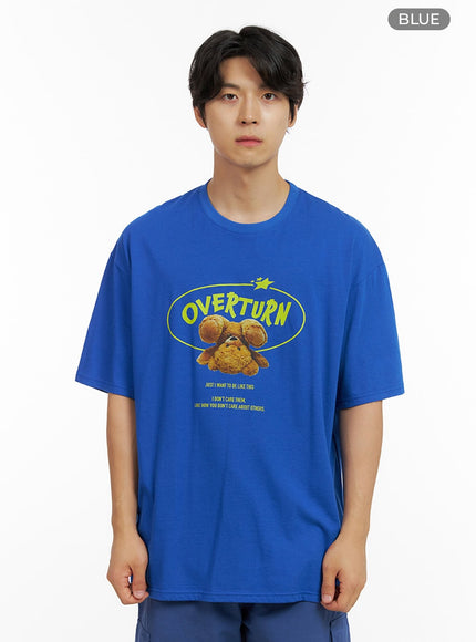 mens-overturn-graphic-t-shirt-ig409 / Blue