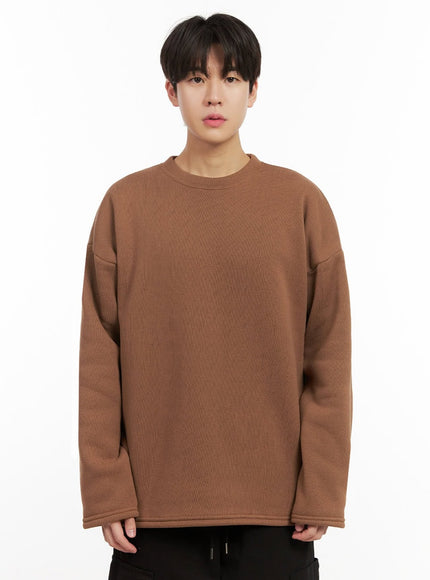mens-basic-loose-fit-sweater-ij517 / Brown
