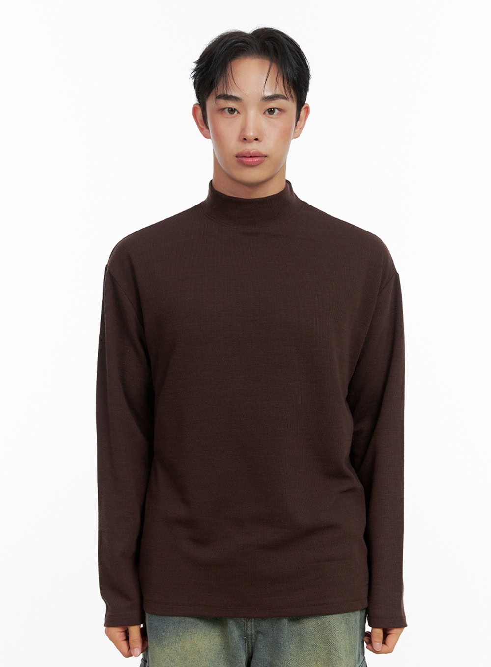 mens-cozy-turtle-neck-tee-in426 / Brown