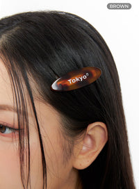 acrylic-lettering-hair-pin-if421 / Brown