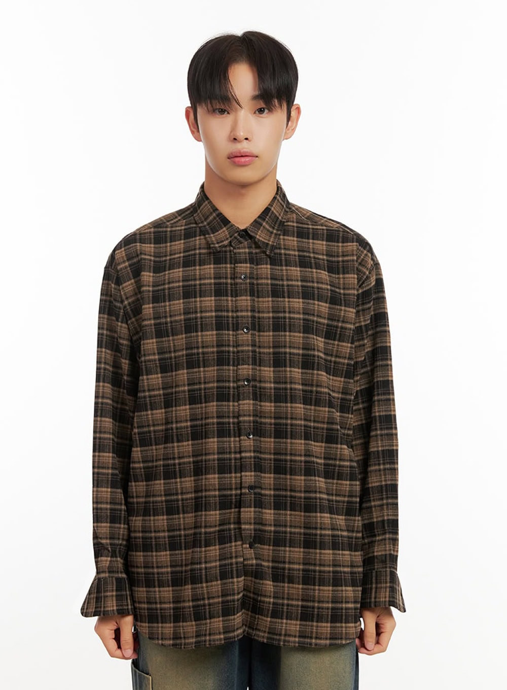 mens-checkered-flannel-id406 / Brown