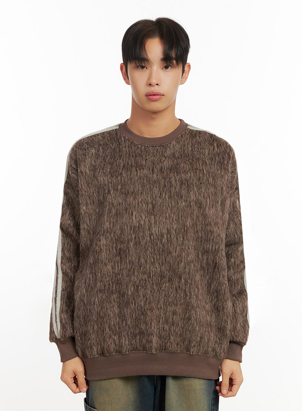 mens-soft-wool-long-sleeve-pullover-id413 / Brown