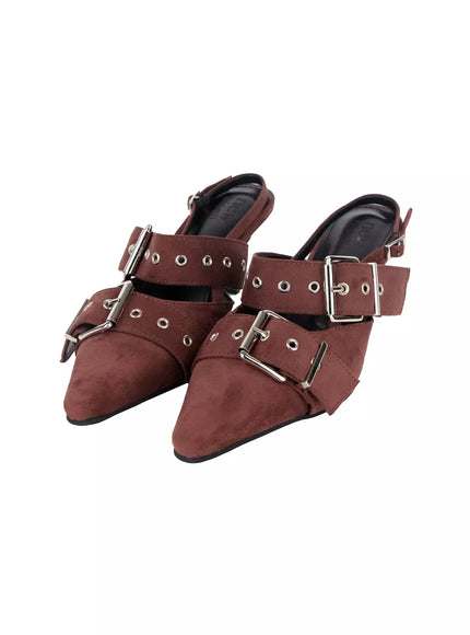 chic-buckle-strap-stiletto-heels-iy515 / Brown